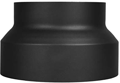 LANZZAS Reducción del tubo de humo de 250 mm a 200 mm de diámetro – Color: negro metalizado – Reducción de tubo de horno