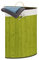 Relaxdays Eckwäschekorb Bambus, Faltbare Wäschebox 60 l, platzsparend, Wäschesack Baumwolle, HBT 65 x 49,5 x 37 cm, grün