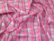 Minerva Gebürsteter Baumwollstoff, kariert, Meterware, Rosa