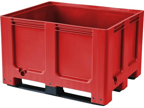 EBP | Palettenbox | rot | Polyethylen | geschlossen | 3 Kufen | Aus HDPE, LxBxH 1200 x 1000 x 790 mm, 3 Kufen, geschlossen, rot