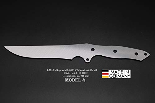 Rohling Model 4 / 315mm Poliert Messerbau Messerstahl Messerklinge Klingenrohling Messer Jagdmesser