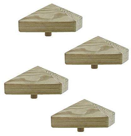 h2i Pfostenkappe | Holz imprägniert | 80 x 80 mm | 4 Stück | Eckige Abdeckkappe für Garten Holzpfosten Pfostenträger & Zaunpfosten in Pyramidenform | Wetterschutz für Holz-Balken & Pfosten