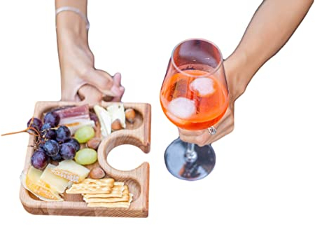 Official, Vassoio Da Aperitivo Puzzle, Set 4 Pezzi Puzzle Per Aperitivo, Legno di Faggio, Made in Italy, 4 Vassoi Inclusi