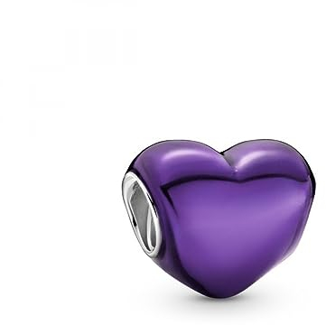 PANDORA Colours Ciondolo a forma di cuore in argento Sterling, smalto viola