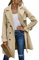 Loalirando Damen Trenchcoat Zweireiher Langer Mantel Klassische Herbst Frühling Jacke Winddichter Mantel (Khaki, M)