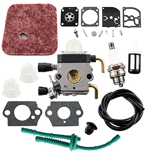 MCHNIC Carburateur Carb avec Carburateur Membrane Joint Réparation kit pour Stihl FS38 FS55 FC55 FC75 FC85 FS310 HS45 HS75 HS80 HS85 Zama C1Q-S169B Le Taille-Haie et Tuyau