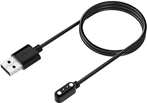 TiMOVO Smartwatch Cable de carga Compatible con YAMAY Willful Letsfit Fitpolo Tozo Wyze Blackview, 1M/3.3Ft USB Cargador Magnetico para SW021/SW023/SW025/ID205L/ID216, Umidigi Uwatch 3S 3 2 2S, Negro