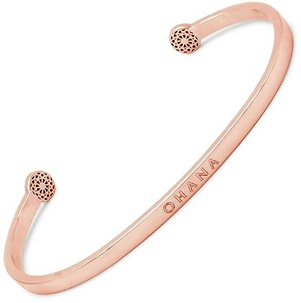 SIMPLE PLEDGE | Ohana Armreif | Armband Damen mit Gravur in Silber, Gold, Roségold | Perfekt als Schmuck Geschenk | Blindgravur