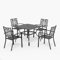 PHIVILLA Gartenmöbel Set Wetterfest 4 Personen Gartentisch mit Stühlen Set Metall Terrassen Outdoor Bistro Garten Möbel Sets Gartengarnitur Sitzgruppe Wetterfest