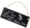Schiefertafel Deko Friese Pferd Schild 22 x 8 cm - All you need is Love and a Frisian Horse - Wanddeko Dekoration Türschild