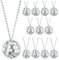Yolev 12 Stück Disco Kugel Halskette 70er Jahre Silber Disco Ball Necklaces Party Halsketten Dekoratives Bekleidungszubehör Halloween Ohrringe aus Den 80er 90er Halskette