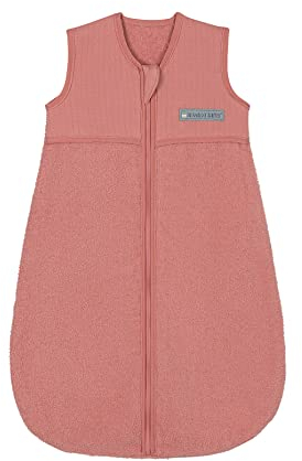 Odenwälder Baby Sommerschlafsack ohne Ärmel Frottee Baumwolle | Schlafsack 0,5 TOG | Sommer Schlafsack 90cm | Cranberry