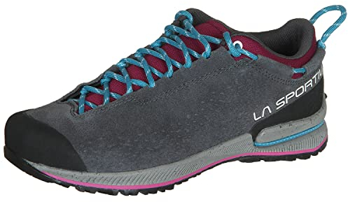 LA SPORTIVA W Tx2 Evo Leather Grau - Technischer funktioneller Damen Bergschuh, Größe EU 40 - Farbe Carbon - Red Plum