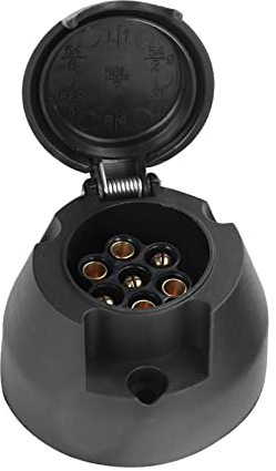 AOHEWEI Presa per Rimorchio a 7 Pin Impermeabile 12V Plastica 7 Poli Elettricità per Gancio di Traino Presa Connettore Adattatore per Camion, Camper, Auto, Caravan, Traino
