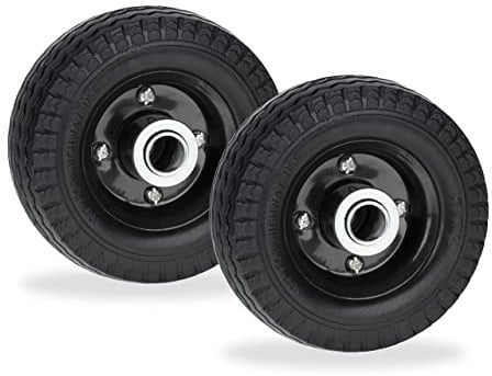 Relaxdays Rad für Roller, E-Scooter, 6x2, 2er Set, Vollgummi, Stahlfelge, Ersatzrad, pannensicher, bis 50 kg, schwarz
