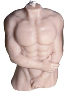 Body Candle – Skulptur Kerze aus Sojawachs – Körperform als Deko & Geschenk, vegan, handmade (Zeus nude)