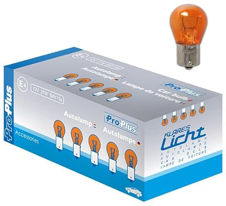 10 Stück Glühbirne Orange 12V 21W BA15s - Lampe - Autolampe - Kugellampe - Birnen