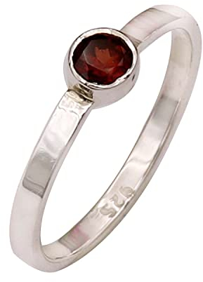 Goyal Exports 925 Sterling Silber Ring Silber Band Ring Granat Edelstein Solide Alle Größen Männer Frauen Ring Geschenkartikel Aussage Handgemachter Schmuck SRG106 (69 (22.0))