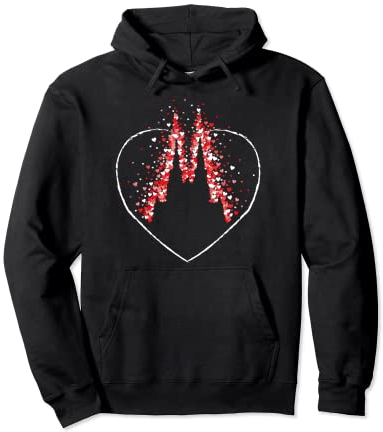 Kölner Dom Rot Weiss Köln Cologne Kölle Karneval Konfetti Pullover Hoodie