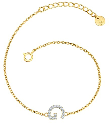 GLANZSTÜCKE MÜNCHEN Damen Armband Buchstabe G aus 925/- Sterling Silber mit Zirkonia