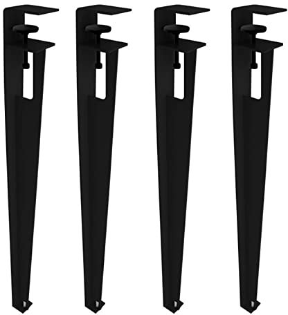 Pieds de Serrage de Table Amovibles Forme de F,4pcs Pieds de Meubles Réglables,Jambes en Métal de Bricolage pour Tables Basses,Tables de Salle à Manger,Bureaux Modernes (76cm(30in),Black)