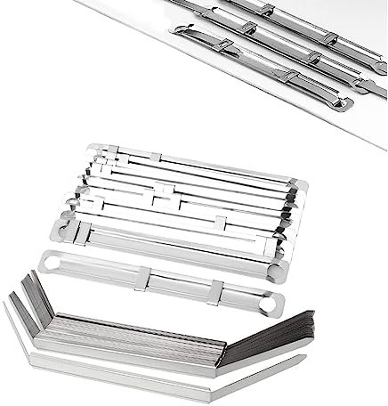 50Packs Filing Strip Fastener Filing Clips,80mm Fasteners Office Metal Filing Paper Fastener Clips Premium Prong Fastener Storage,Metal Fasteners Loose-Leaf Binding Clamp for School Office Home