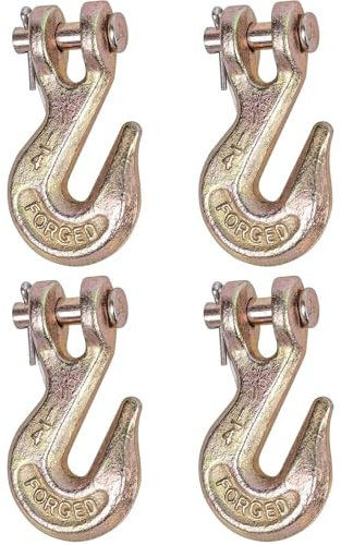 Lechansen 1/4'' G80 Chain Hook, 4 Pack, 3300 Lbs Working Load Limit, Heavy Duty Tow Hook for Transport Chain and Binder