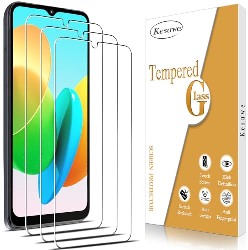 Kesuwe [3 Pièces] Verre Trempé pour Motorola Moto E13, Anti Rayures Film Protection écran, Dureté 9H, Haut Définition, sans Bulles, Installation Facile