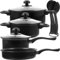 BESTonZON Set Di Pentole E Padelle In Ghisa Da 7 Pezzi 4 Pentole E Padelle Con 3 Coperchi Coperchio Set Di Pentole Da Cucina Antiaderenti Con Utensili Per Piano Cottura Elettrico A Gas