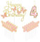 mciskin Gold Pink Happy 4th Birthday Candles,Butterfly Cake Decorations,Gold Pink Number 4 Candle for Cake Toppers Girls,Glitter Butterfly Topper for Girls' 4th Birthday Decorations
