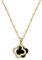 Hanaoops Halskette Damen Kleeblatt Anhänger Halskette Anhänger Halsketten mit Zirkon Kleeblatt Anhänger aus Onyx Halskette Gold Kette Schmuck Geschenke für Mädchen