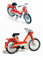 SAST NOREV Mobylette PEUGEOT 103 L de 1972 Orange Miniature De Collection 1/18 Métal Compatible avec Peugeot