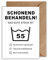 WBdesignz Lustige Geburtstagskarte zum 55. Geburtstag mit Umschlag - witzige Pflegeanleitung mit Waschsymbol – minimalistische Karte für Männer & Frauen (DIN A6)
