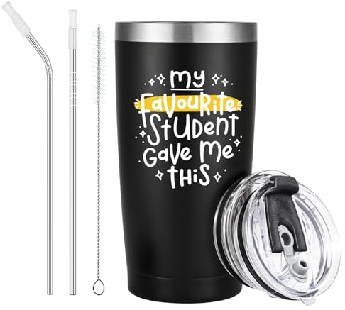 Livole Male Teacher Gifts from Students, Funny Teachers Mug for Men, My Favorite Student Gave Me This, Teacher Leaving Gifts, End of Year Presents, 20oz Thermal Travel Mug, 600ml Wine Tumbler