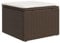 vidaXL Gartenhocker mit Kissen, Gartenstuhl mit abnehmbarem waschbarem Bezug, Hocker mit Stahlrahmen, Sitzhocker Terrassenhocker, Braun Poly Rattan