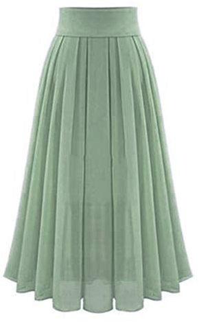 Generisch Rock Damen Sommer Faltenrock Damen Lang Plisseerock Elegant Elastisch Chiffon Rock Midi Sommerrock High Waist Strandrock XL A Rosa