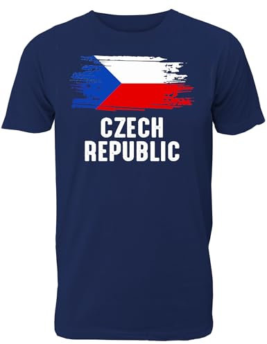 Herren T-Shirt mit Tschechien Länder Fahne/Flagge für Fans & Supporter und Fußball EM WM - auch als Geschenk für Fußball Trikot Fans