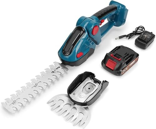 Akku Grassschere/Heckenschere für Makita 18v Batterie, 2-in-1 Akku-Gras- und Strauchschere mit 7500mAh Batterie, 12 cm Grasmesser, 20 cm Strauchmesser (Mit 7500mAh Akku)