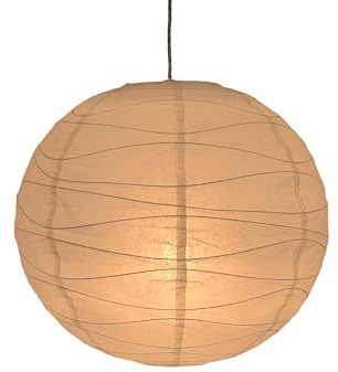 Hojoee 45 cm (17,72 Zoll) Rund Weiß Papier Laterne Chinesische Laterne Wellenförmiger unregelmäßiger runder Papierlampenschirm, Papierlaternen，kugelförmige Deckenleuchte