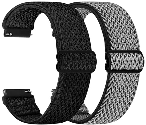 TumpCez - 16mm 18mm 19mm 20mm 22mm 24mm Watch Straps -Quick Release Elastic Nylon Watch Straps -Choose Colour & Watch Lug Width