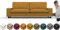 comfortly Bezug für Kivik 3-Sitzer-Sofabett, Ersatz-Schonbezug, strapazierfähig, 7-teilig, weicher, strapazierfähiger, waschbarer Stoff, leicht zu reinigen und zu ersetzen (Krone - Curcuma)