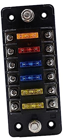 ULTECHNOVO Kasten 6 Auto Sicherungskasten Wohnmobil Stecker Halterung Für Feuerlöscher Im Auto Kfz-sicherungshalter Kfz-sicherungen Mini-sicherungen Gleichstrom Black Aufkleber Pp×70