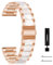 MaEiol 20mm Armband für Garmin Forerunner 570 42mm /Garmin Approach S50/Approach S44 / Vivoactive 6/5 /Forerunner 165/165 Music, Harz Armband Resin Edelstahl Metall Armbänder Business - Roségold+Rosa