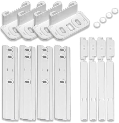 (Pack of 4) Universal Integrated Fridge Door Sliders Brackets Kit Installation Fixing Kit and Installation Sliding Mounting Bracket Fixing Kit Attaching to Fridge Doors