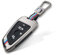 BINB ROAD Coque de clé en métal de qualité supérieure avec porte-clés compatible avec BMW Série 3, 5, 7, X1, X2, X3, X5, X6, X7, gris acier mat
