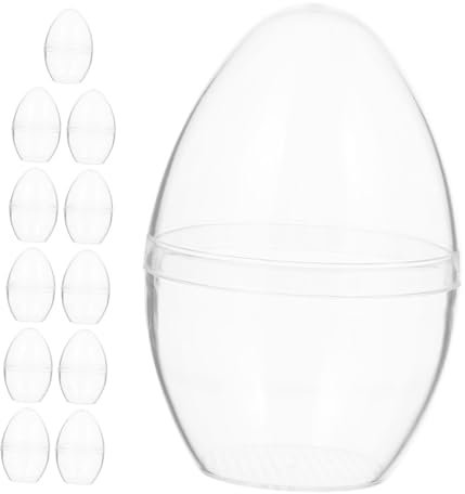 Alipis 12 Stück Durchsichtige Ostereier Aus Transparentem Kunststoff Mit Flachem Boden Befüllbare Ornamente Für Süßigkeiten Und Kleine Ideal Für Osterparty Dekorationen