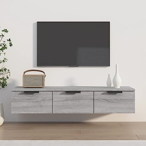 AJJHUUKI Außenmöbel-Hängeschrank Grau Sonoma 102x30x20cm Holz-Möbel