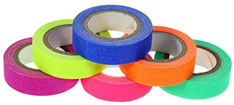 JEWEDECO 6rollos Cinta Fluorescente Uv Neón Fácil Aplicación Decoración Festiva