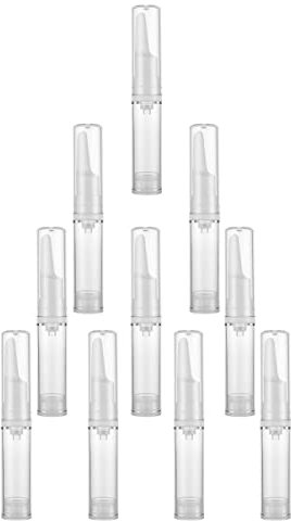 IWOWHERO Lot De 10 Bouteilles Airless De 5 Ml Pour Sérum Yeux, Distributeurs Transparents Vides, Flacons Compacts Cosmétiques Pour Voyage Et Soins Peau