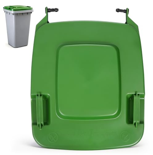 NOLITOY Large Wheelie Bin Lid Replacement, 27x22 Inch Green Plastic Trash Can Lid for 240L/63 Gallon Outdoor Sanitation Waste Bins, Weather-Resistant & Easy Installation Garbage Can Cover